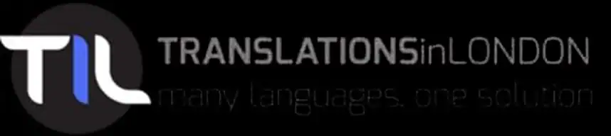 TranslationsInLondon logo with multilingual translation services.