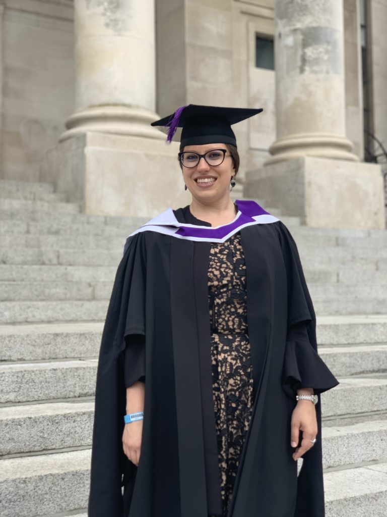 Dorota at her Translation Studies degree ceremony