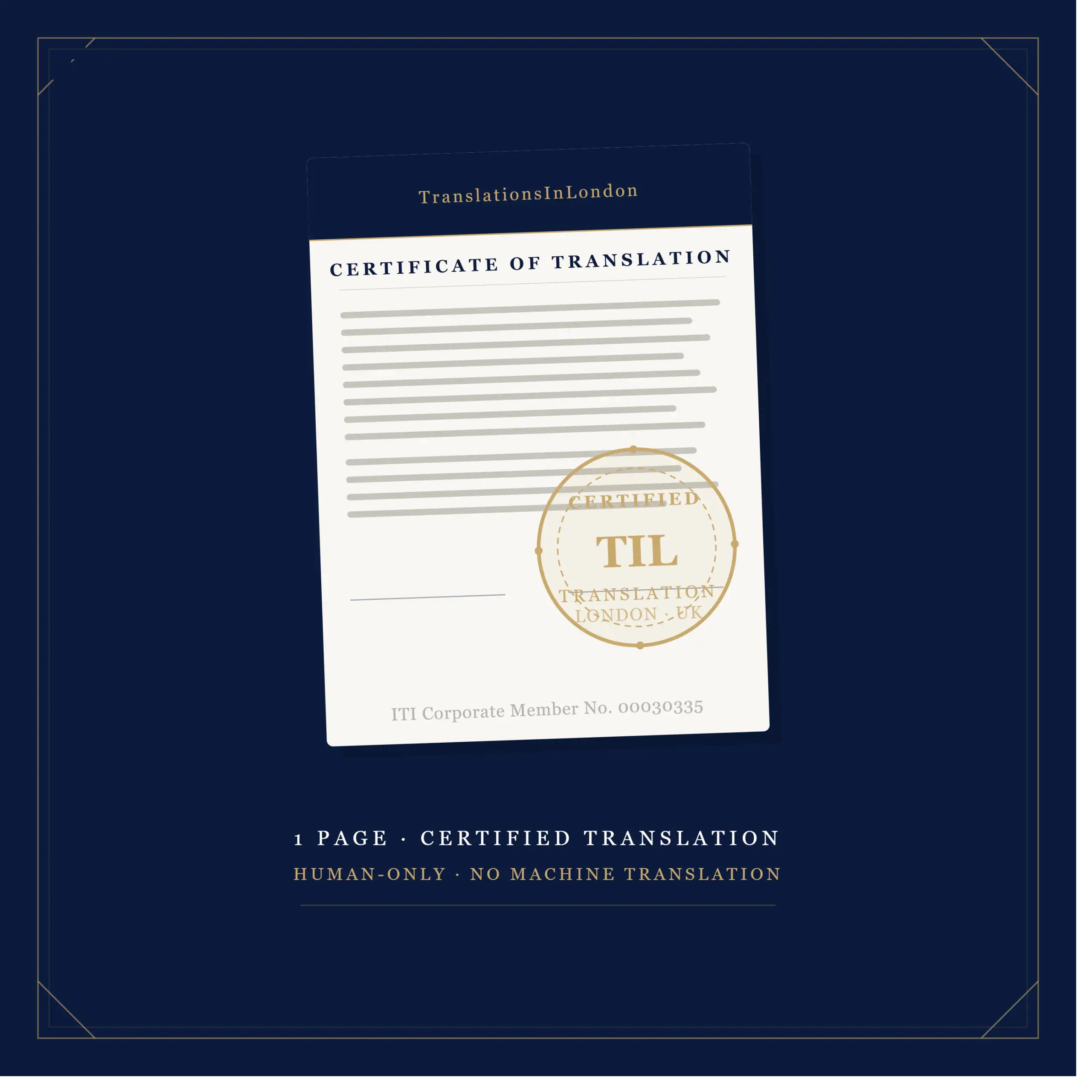 1-Page Certified Translation