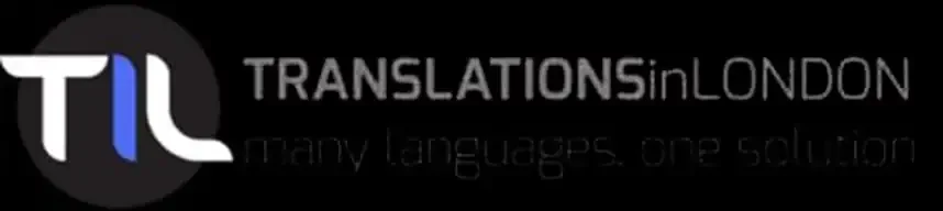 TranslationsInLondon logo with multilingual translation services.